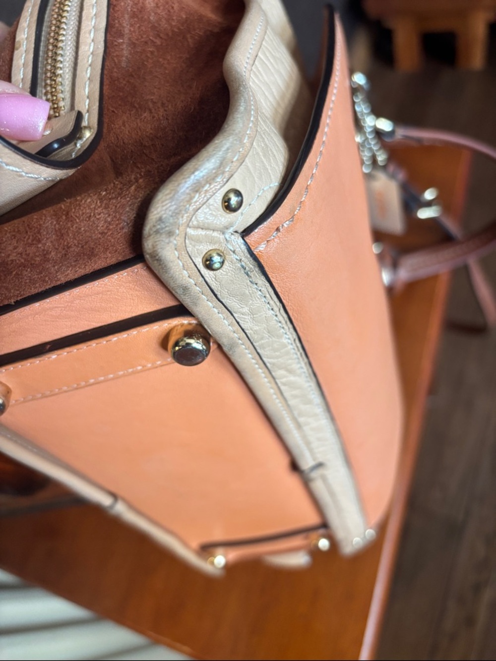 Coach Colorblock Mixed Leather Dreamer 28 Satchel - Style 31633 - Picture 10 of 14